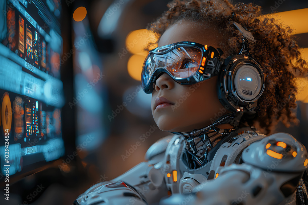Poster an ai-powered app teaching children coding, representing the future of technical education for young