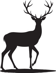 Fototapeta premium Deer Running And Jumping Illustration