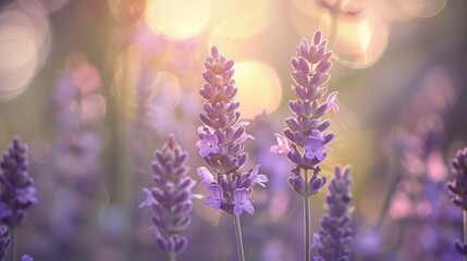 Lavender Blooms in the Sunset