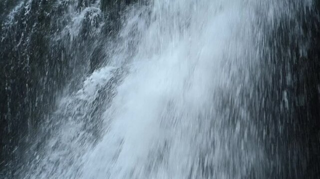 Water falling on mossy stones, slow motion, Josefsthaler Wasserf&auml;lle
