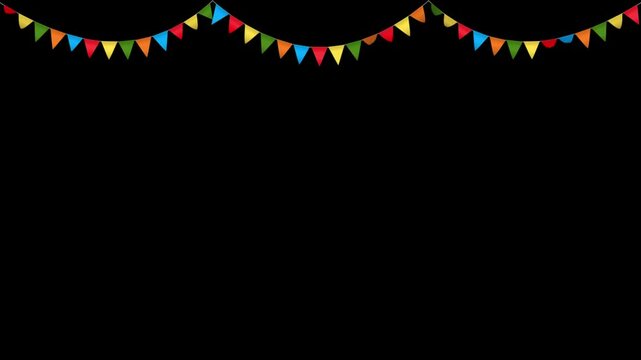 Triangle Bunting Festival Flags in Transparent Background Triple Fold Small Size Flags