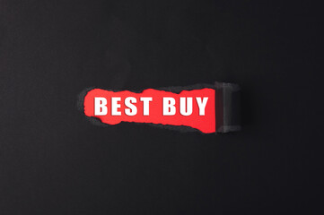 Red and black sign that says Best Buy