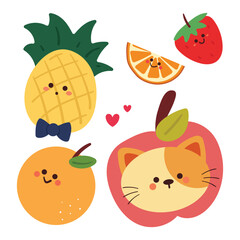 flat vector, cute cartoon illustration