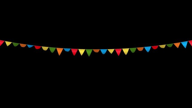 Triangle Bunting Festival Flags in Transparent Background Single Fold Medium Size Flags