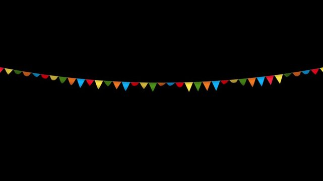 Triangle Bunting Festival Flags in Transparent Background Single Fold Small Size Flags