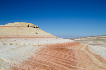 Kyzylkup rock strata landscape, Mangystau desert, Kazakhstan