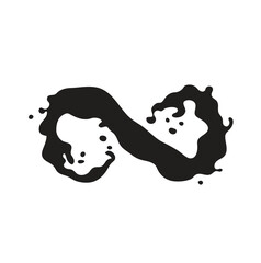 Creative Black Infinity Logo Splash  Shape Vector Symbol Icon Design	

