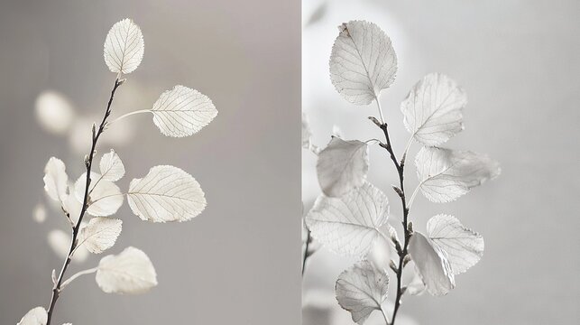   A close-up photo of a leafy plant and a pic of a white-leafed plant