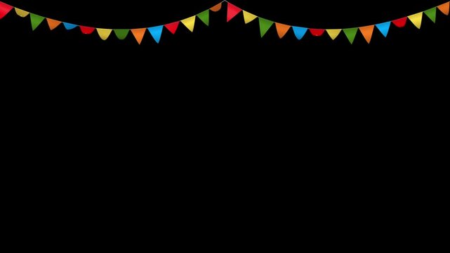 Triangle Bunting Festival Flags in Transparent Background Double Fold Medium Size Flags
