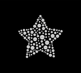 Decorative crystal star ornament, vector for fashion, card, poster designs, apparel design