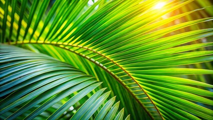 Fototapeta premium Abstract Palm Leaves Background with Tilt-Shift Effect for Ads, Business Cards, and Brochures - Natural Patterns and Gray Shadows with Copy Space for Creative Designs