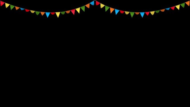 Triangle Bunting Festival Flags in Transparent Background Double Fold Small Size Flags
