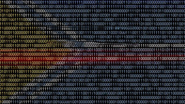 Binary code on flag of Tuva. Program source code or Hacker concept on Tuvan flag. Tuva digital technology security, hacking or programming