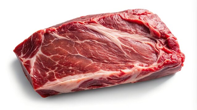 raw beef brisket from above with a semitransparent shadow