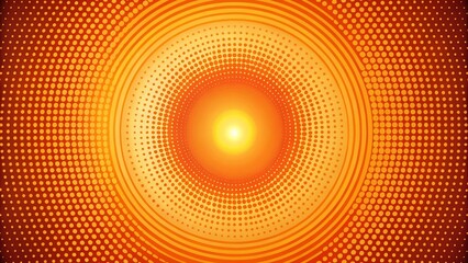 Circular Abstract Halftone Background Template in Orange for Modern Design Projects