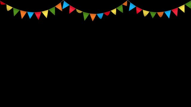 Triangle Bunting Festival Flags in Transparent Background Triple Fold Medium Size Flags