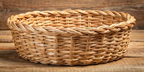 Rustic woven basket background with natural texture and warm beige color ideal for a country or farmhouse theme