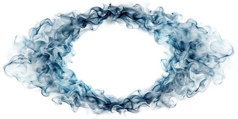 Obraz premium Realistic circle smoke borders isolated on white background