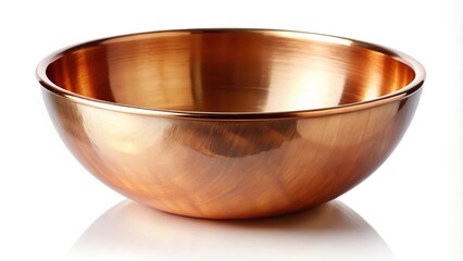 Shiny copper metallic bowl with blurred background