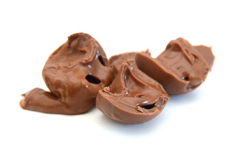 Chocolate candies isolated on white background
