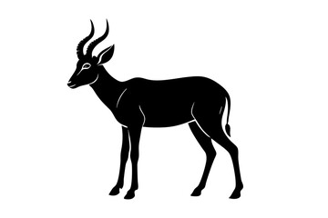 deer silhouette isolated on white