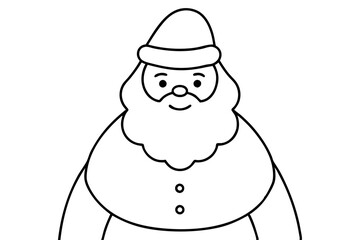 santa claus cartoon line art vector illustration 