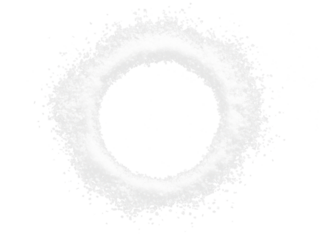 white salt pile in circle ring shape isolated on white or transparent png