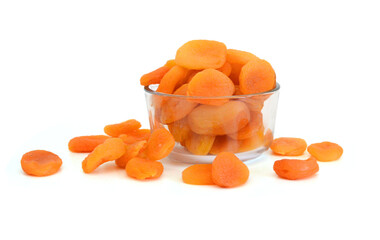 Stack Apricots on white background