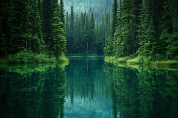 reflection of trees in the water