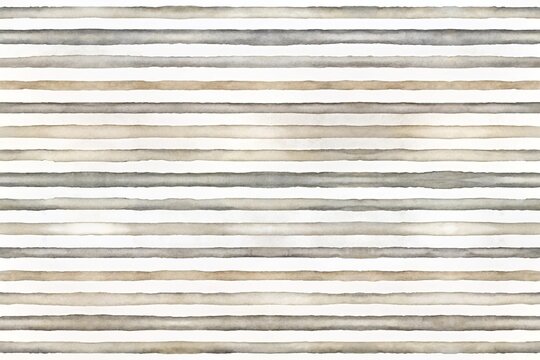 Minimalist watercolor stripe seamless pattern with gray stripes on white background