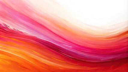 pink and orange abstract painting with leading lines on white background