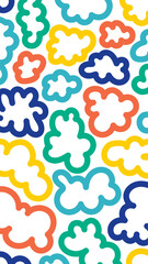 Abstract organic shapes background. Vertical format for social media. Vector illustration, flat design