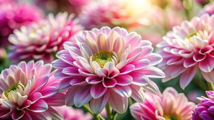 Fototapeta premium Pink and white flowers with large petals against the sky