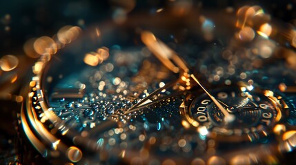 Luxury watch in close-up with blurred background