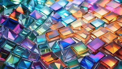 Holographic Iridescent Glass Background with Blur Effect