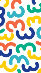 Abstract organic lines background. Vertical format for social media. Vector illustration, flat design