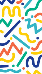 Abstract organic lines background. Vertical format for social media. Vector illustration, flat design