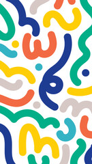 Abstract organic lines background. Vertical format for social media. Vector illustration, flat design