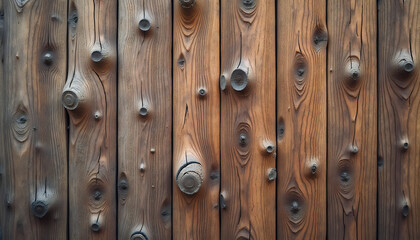 Fototapeta premium Rustic wooden planks with knots and grain texture for natural background