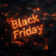 Black Friday Neon Glow with Fire Effect