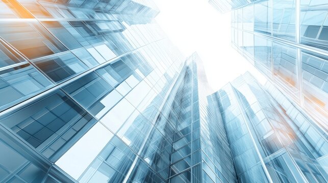 Abstract 3D illustration banner of modern urban architecture