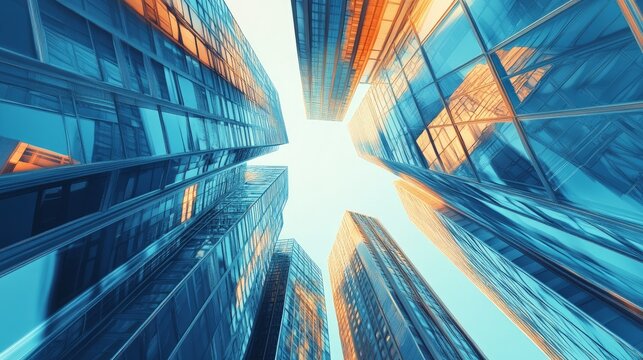 Abstract 3D illustration banner of modern urban architecture