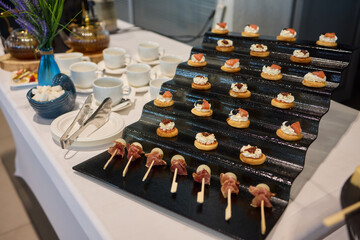 Elegant Canap Display at a Catering Event