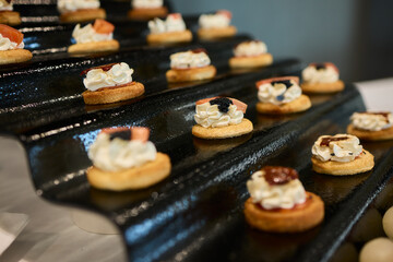 Elegant Canap Display at a Catering Event