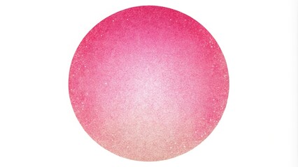 Pink grainy circle overlay with color gradient diffused effect, isolated on white background