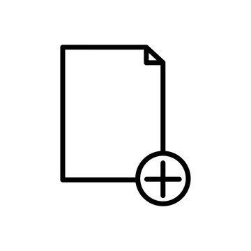 recommend clip art: Add document icon Thin line art isolated