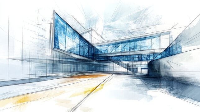 Simple architectural sketch illustration