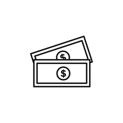 Cash icon Thin line art isolated