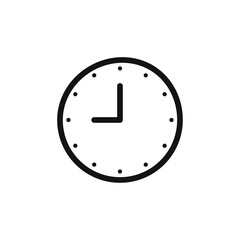Clock nine icon Thin line art isolated