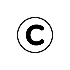 Copyright icon Thin line art isolated